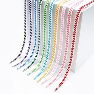 Cordones de Zapatos Personalizados con Diseño de Tablero de Ajedrez, Clásicos Blancos y Negros, de Lona, para Hombre y Mujer, de Poliéster Plano - Product Image 1