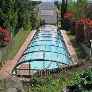 Angled Skylight PC Swimming Pool Cover, Above Ground Pool Enclosures