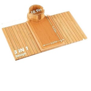 Bandeja de Bambú para Reposabrazos de Sofá, Madera Maciza, Almacenamiento Lateral para Sala de Estar, Diseño Moderno y Simple, Multiusos - Product Image 5