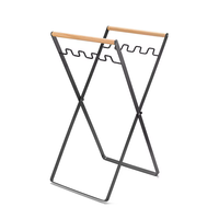 Étagère à déchets en métal à double niveau portable pour la cuisine, le camping, les pique-niques en plein air, table pliante verticale, crochet de rangement, étagère pour aliments