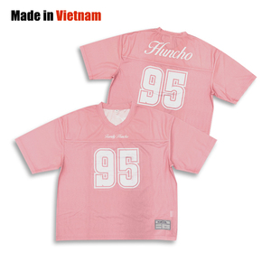 Camiseta de fútbol Rosa personalizada, diseño de sublimación, camiseta de fútbol americano transpirable de malla - Product Image 1