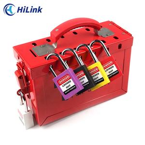 תיבת נעילה ניידת מפלדה של HiLink Safety LOTO לניהול קבוצתי בתעשייה, קיבולת 12/13 מנעולי תלייה, חריץ לחריץ מפתח, מאושרת על ידי OSHA 1 - Product Image 5