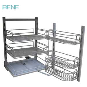 Stainless Steel Silver Kitchen Organizer Cabinet Under Shelf Storage Metal Large Magic <b>Corner</b> <b>Basket</b> Kitchen <b>Basket</b> Storage - Product Image 3