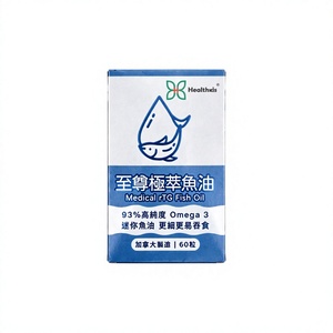 Aceite de pescado Omega 3 rTG de alta pureza (93 por ciento) en cápsulas blandas mini fáciles de tragar para suplemento nutricional diario. - Product Image 1