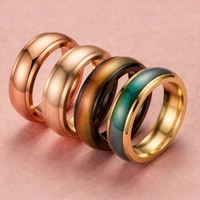 Bague de couple en acier inoxydable thermosensible à changement de couleur de 6 mm de large, bague d'humeur pour homme