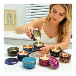 Decorative Soy Wax Candle Containers <b>Empty</b> Vessels with Lids for Private Label Wax Filling Display Program Retail Scented - Product Image 3