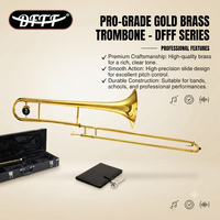 Wholesale Factory Bb Trombone, Lacquered Gold Slide Brass Instrument for Music Store