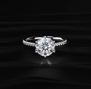 <b>Indian</b> Supplier Luxury Moissanite Diamond <b>Ring</b> 925 Silver Fine Jewelry for Women Wedding Engagement Anniversary Gift For Sale - Product Image 1