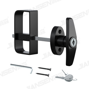 US Local Stock moderne poignée en T <span class=keywords><strong>serrure</strong></span> hangar porte fer loquet <span class=keywords><strong>serrure</strong></span> Kit clôture porte loquet pour toute porte battante de bâtiment - Product Image 1