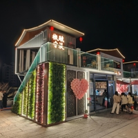 Maison Conteneur Préfabriquée Moderne de Luxe avec Murs en Verre pour Café Extérieur, Bar Mobile, Bureau, Chambre