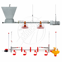 Nouveau système d'alimentation avicole entièrement automatique avec mangeoire à plat et abreuvoir à tétine, contrôlé par l'environnement, pour élevage de poulets de chair