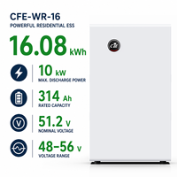 Système de stockage d'énergie résidentiel divisé CFE 16 kWh LiFePO4 51,2 V 314 Ah, batterie compatible avec Growatt, Goodwe, Solis et SMA