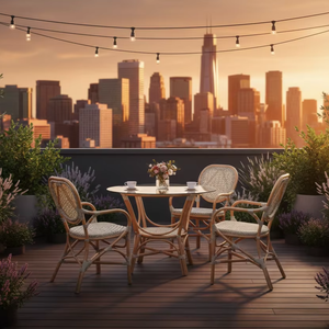 Stylish Comfortable Asian Space-Saving Jamaica <b>Bistro</b> Dining <b>Set</b> Made <b>Rattan</b>/Wicker for Home Apartment Villa Use Made Indonesia - Product Image 1