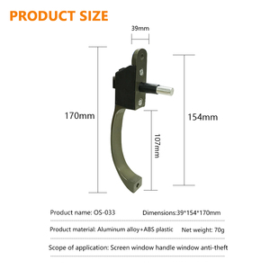 חלון נעילה מודרני של משיכה חלון משיכה ידיות פתיחה ידיות עבור חלונות אלומיניום-פלדה & upvc עם ידית פלדה & מתכת - Product Image 2