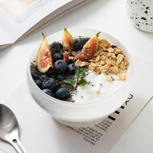 Ins bol de <span class=keywords><strong>gourde</strong></span> de grande valeur bol en verre borosilicaté simple bol de crème glacée au <span class=keywords><strong>yaourt</strong></span> de couleur unie - Product Image 3