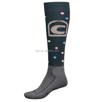 Chaussettes d'équitation hauteur genoux avec logo imprimé, personnalisés, à votre propre design, pour cheval