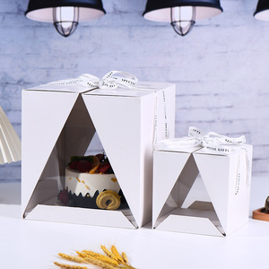 Boîte à gâteau de luxe biodégradable pour gâteau d'anniversaire, vente en gros par le fabricant, 4/6/8/10 pouces, avec ruban - Product Image 2