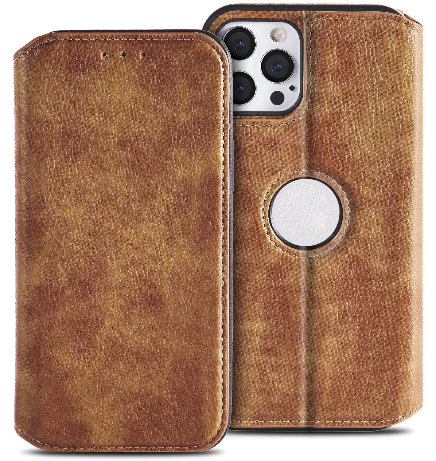 High Quality Luxury Leather Phone Case For iPhone 12 13 14 11 Pro XR XS Max 8 7 Plus Flip Wallet Card Slot Stand Phone Cover