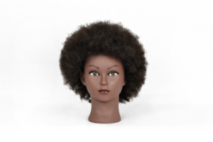 Tête de mannequin afro avec cheveux 100% humains de 6 pouces et 8 pouces, tête <span class=keywords><strong>d</strong></span>'entraînement en cosmétologie pour la pratique du tressage et du coiffage - Product Image 3