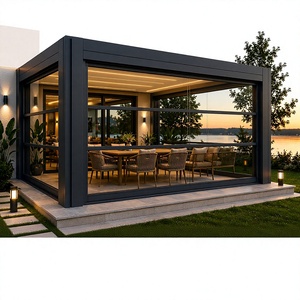 Pérgola Moderna de Aluminio Hecha a Medida para Exteriores, Estructura Rectangular con Recubrimiento en Polvo, Resistente a la Intemperie, con Pantalla Enrollable - Product Image 1