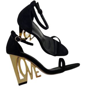 2024 moda alla moda Love letterk sandali in pelle <span class=keywords><strong>donna</strong></span> tacco speciale <span class=keywords><strong>scarpe</strong></span> alte di grandi dimensioni - Product Image 5