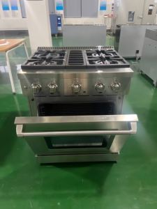 Cuisinières à convection en acier inoxydable de 30 pouces, 4 brûleurs, 4,63 pieds cubes Four à poser autonome à triple porte vitrée pour usage domestique - Product Image 2