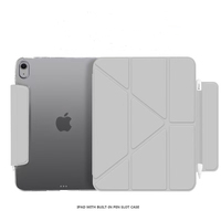 Étui de protection mat pour iPad Air 4/5/6/7 avec emplacement pour stylet, coque rigide, anti-pliage, support magnétique à trois volets