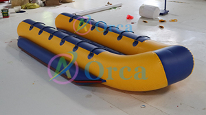 Bateau banane gonflable pour 6 à 14 personnes, tube banane gonflable, bateau flottant remorquable pour jeux aquatiques d'été - Product Image 4