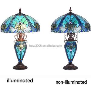 Lámpara de Mesa de Vidrio Artístico Tiffany Estilo Europeo Antiguo para Dormitorio, Comedor, Decoración del Hogar, 100V-240V, Garantía de 2 Años - Product Image 6