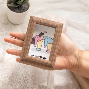Venta al por mayor lindo Mini MDF mesa cuadrada de madera marco pequeño lindo decorativo niños bebé perro pareja tarjeta foto regalo - Product Image 3