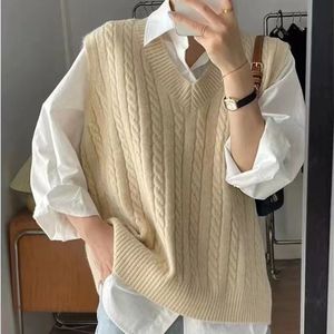 Maglione in polyansest con scollo a V lavorato a maglia per Computer 2025 da <span class=keywords><strong>donna</strong></span> con strati autunnali capispalla larghi <span class=keywords><strong>taglie</strong></span> <span class=keywords><strong>forti</strong></span> Anti-Pilling - Product Image 4