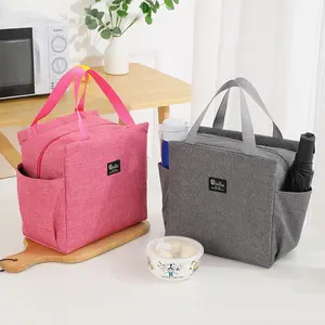 Borsa da pranzo con tasca a doppio lato per lavoro borsa frigo con logo personalizzato oxford in tessuto borsa isolante da picnic