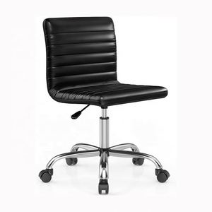 Nouveau design <span class=keywords><strong>de</strong></span> coiffeuse noire à dossier moyen, chaises <span class=keywords><strong>de</strong></span> <span class=keywords><strong>bar</strong></span> <span class=keywords><strong>de</strong></span> jeu pivotantes en cuir et <span class=keywords><strong>de</strong></span> bureau sans bras pour adultes et enfants - Product Image 1