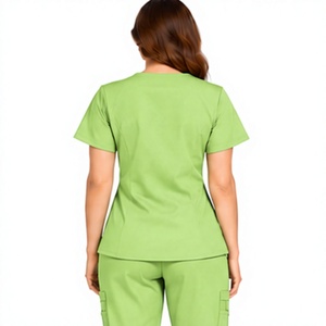 Uniforme Médico para Mujer, el Más Vendido, con Logotipo Personalizado, Corte Ajustado, Cuello en V, Manga Corta, para Enfermeras, Doctores, Ropa de Trabajo para Hospital, Transpirable - Product Image 3