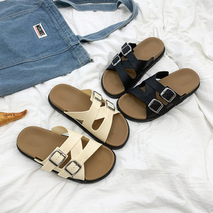 <span class=keywords><strong>Sandales</strong></span> tongs pour femmes, grandes tailles, tendance, à bout ouvert, à semelle épaisse, confortables, à semelle souple, pour l'intérieur et l'extérieur, plage - Product Image 1