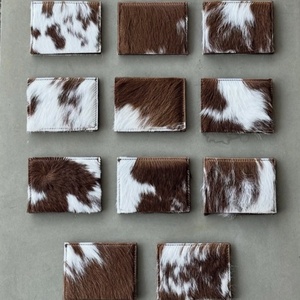 Customized Fur Leather Wallets Attractive Stylish Vintage Cow Fur Leather Wallet Credit Card <b>ID</b> <b>Holder</b> Purse Clutch Button - Product Image 5
