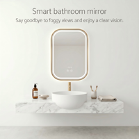 Miroir Salle Bain LED Smart Kingstin Acier Inox Anti-buée Tactile Dimmable Android Bluetooth Capteur
