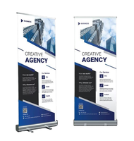 Support de bannière enroulable personnalisé imprimé, en aluminium, portable, pour la promotion publicitaire lors des salons professionnels IMPAC IPCRU