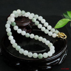 Collier de perles en <span class=keywords><strong>jade</strong></span> véritable pour femmes, collier de perles en <span class=keywords><strong>jade</strong></span> naturel du Tianshan, bijoux, chaîne et collier à maillons en jadéite de Birmanie - Product Image 4