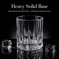 Verre à whisky en cristal transparent épais et durable, écologique, 250 ml, compatible lave-vaisselle, sans plomb, fond épais