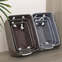 Paniers de rangement pliables en coton et lin, conteneurs de rangement pour jouets d'enfants, vêtements et articles divers, armoire