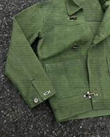 Veste de travail pour homme en toile de coton cirée 13OZ, coupe courte, style vintage, avec boucle personnalisée et fermoir de pompier, pour mécanicien et ouvrier de type Detroit