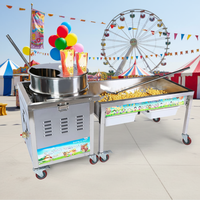 Machine à Popcorn Commerciale au Gaz en Acier Inoxydable 304, Appareil Industriel à Maïs Soufflé 1400W 220V, Nouvel Équipement Alimentaire pour Snacks, Boulangerie et Fruits