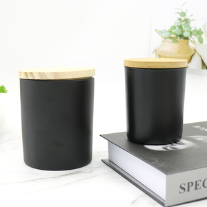 10 oz Matte Black Empty Glass Candle Jar With Lid
