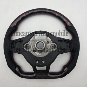 Volant en cuir perforé et fibre de carbone forgée pour Volkswagen <span class=keywords><strong>Golf</strong></span> <span class=keywords><strong>R8</strong></span>, vente directe d'usine - Product Image 3