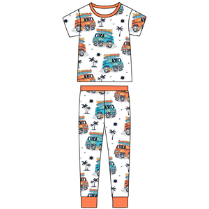 ชุดนอนเด็กอ่อนผ้าไผ่นุ่มคุณภาพสูง ชุดลำลองพิมพ์ลายเสื้อและกางเกงสำหรับเด็ก ชุดเสื้อผ้าเด็ก ชุดนอนเด็กวัยหัดเดิน - Product Image 2