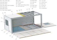 Maison conteneur pliable RELYANCE, structure en acier modulaire en kit, bâtiment mobile moderne pour boutique, villa, extérieur