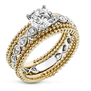 Two Tone <b>Cubic</b> <b>Zirconia</b> <b>Ring</b> for Women Engagement <b>Wedding</b> Jewelry - Product Image 5