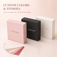 Boîte cadeau rose clair de luxe - Couvercle magnétique, insert découpé sécurisé, design minimaliste pour kits de soins de la peau, emballage de marque