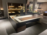 Bureau d'ordinateur de bureau de Table de bureau exécutif luxueux avec la table latérale et l'armoire de tiroir